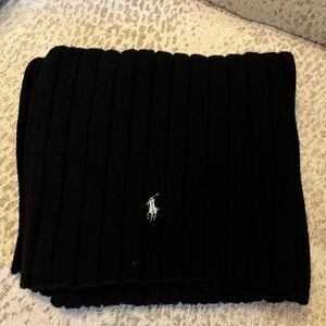 Polo Ralph Lauren ribbed wool scarf/Black